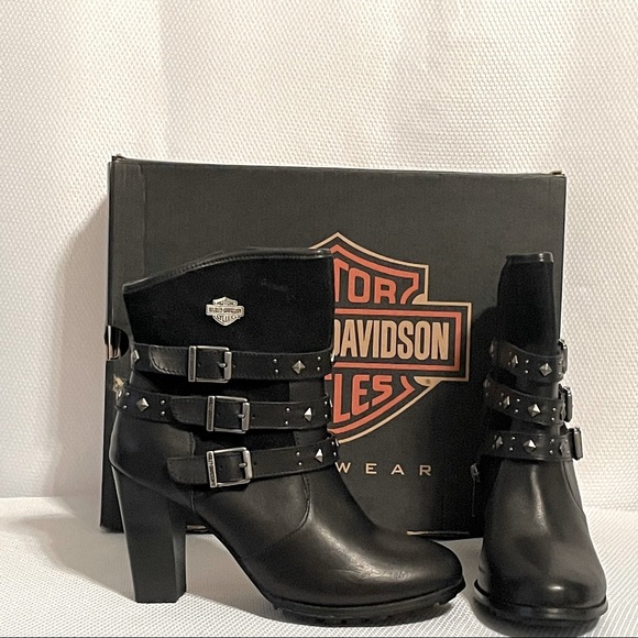 Harley-Davidson Shoes - NIB Harley Davidson Women’s Black Leather & Suede Boot size 9